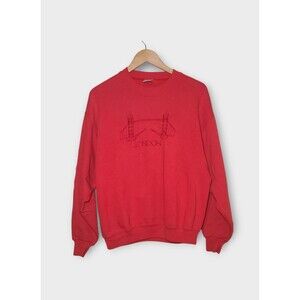 Jerzees 562 Vintage 90's London Bridges Red Crewneck Sweater Size Large Unisex